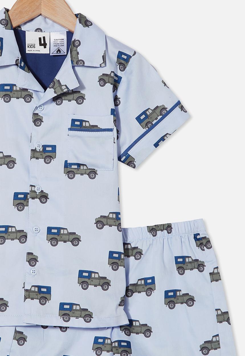 Cotton On - Pete short sleeve pyjama set - white water blue