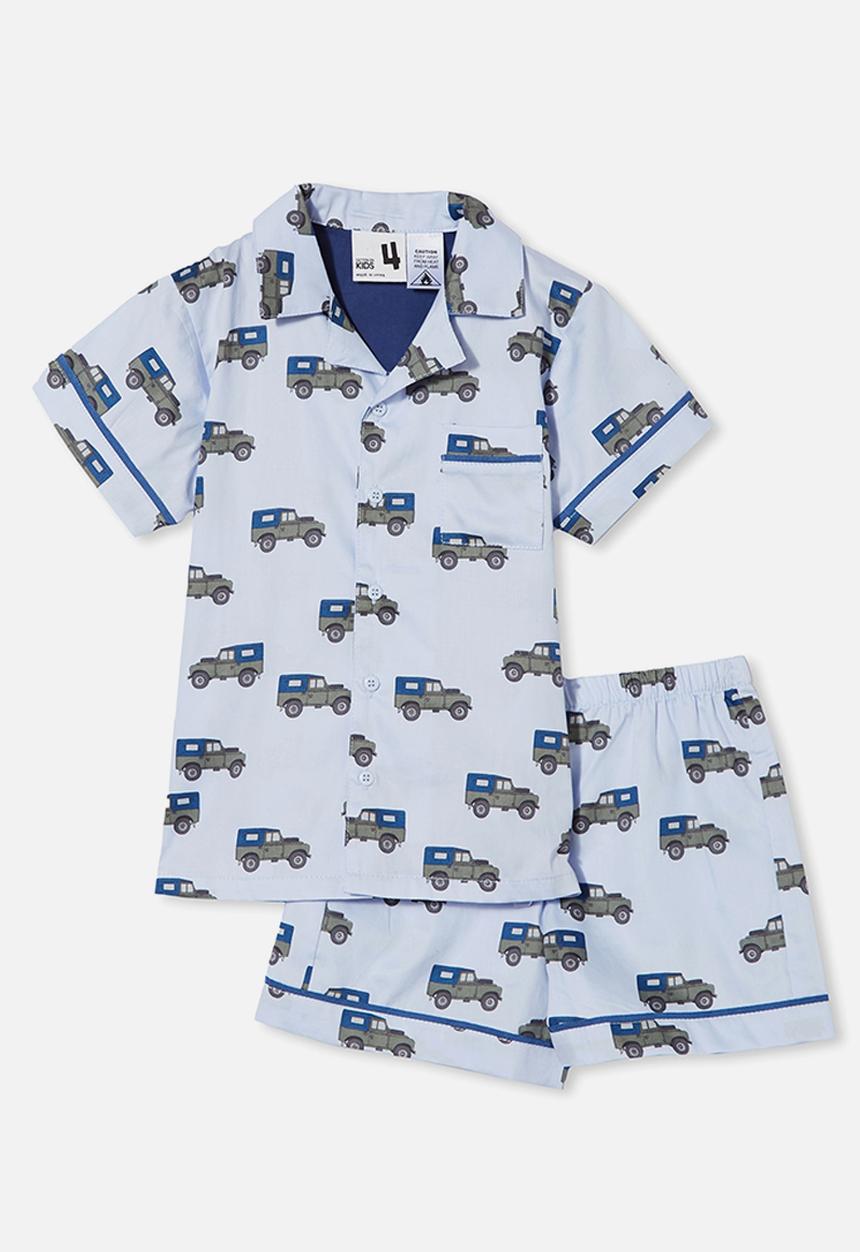 Cotton On - Pete short sleeve pyjama set - white water blue