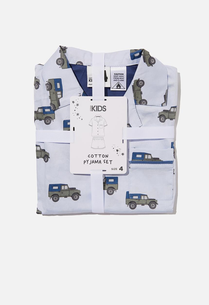Cotton On - Pete short sleeve pyjama set - white water blue