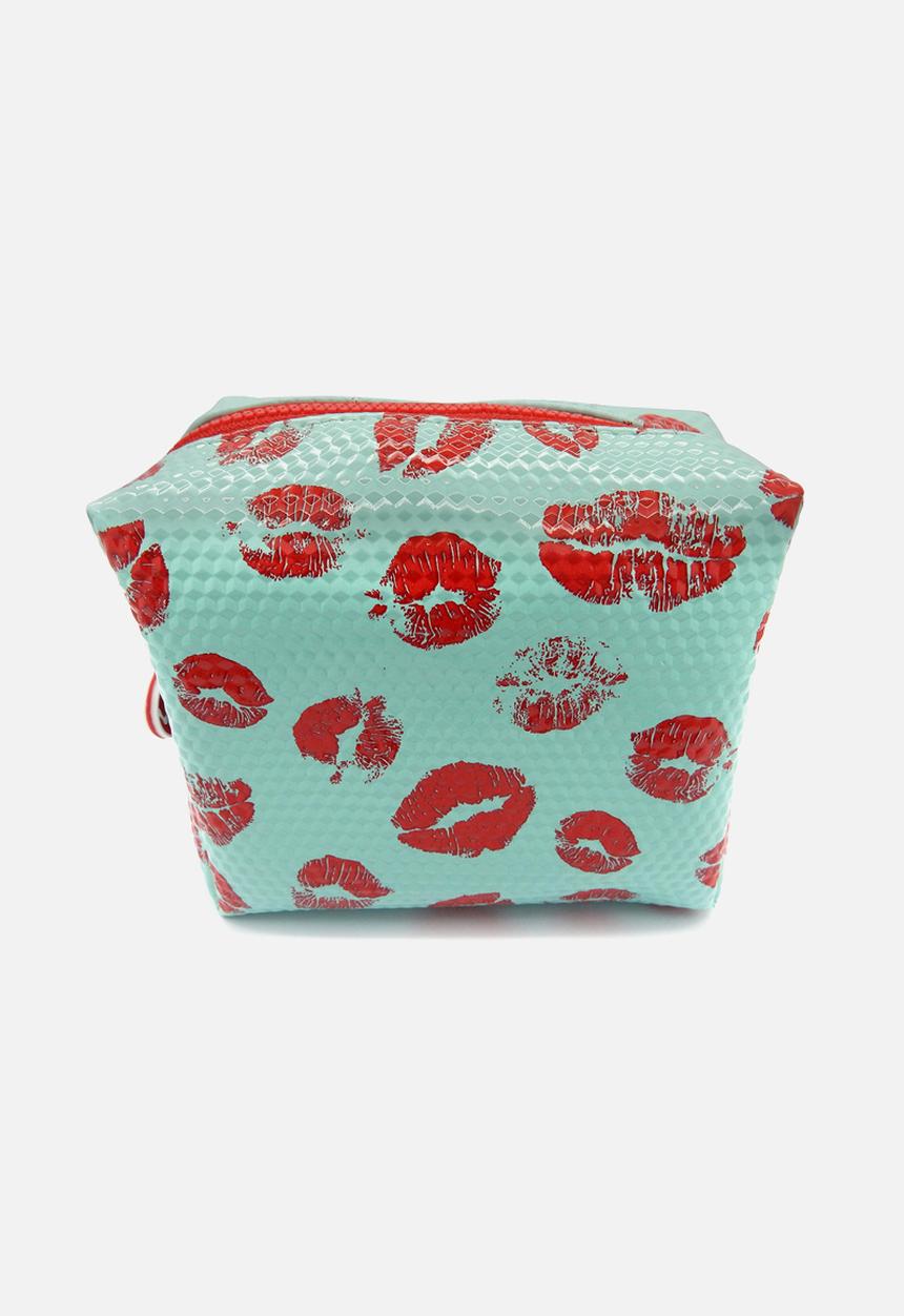 W7 Cosmetics - Lip Pattern PU Cosmetic Bag - Blue