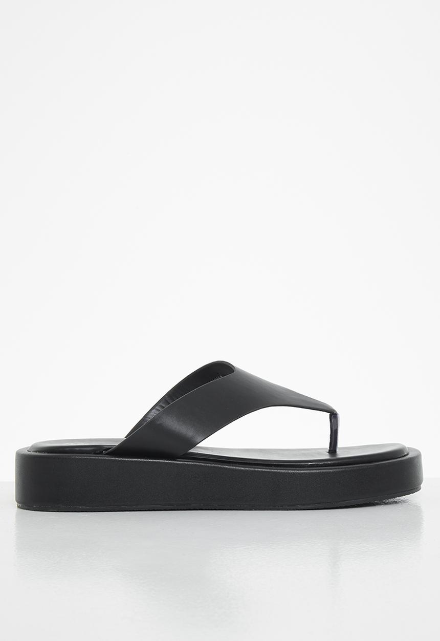 Public Desire - Voyage padded toepost sandal - black