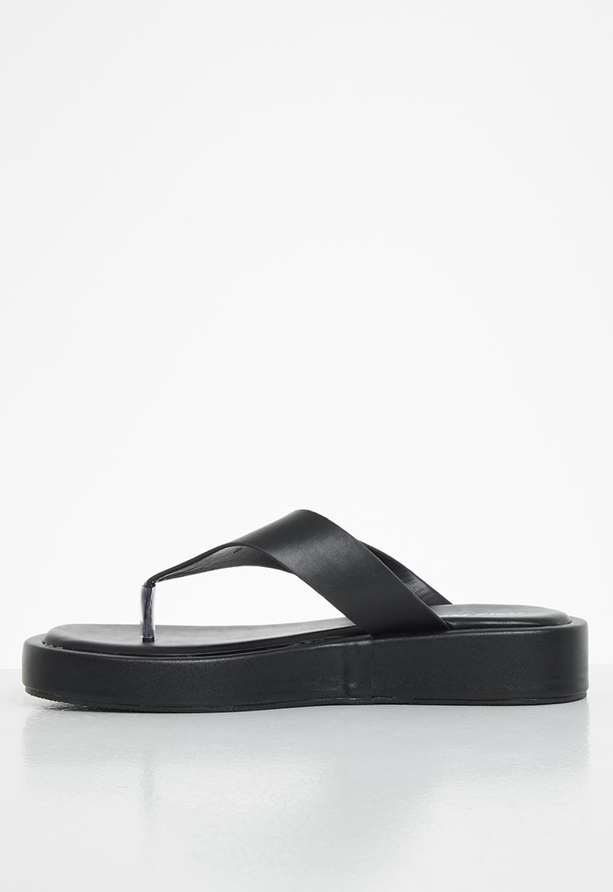 Public Desire - Voyage padded toepost sandal - black