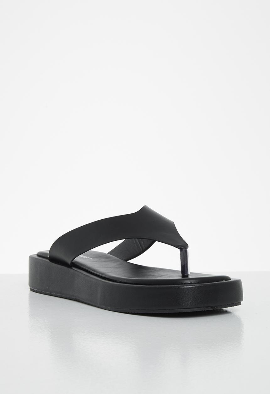 Public Desire - Voyage padded toepost sandal - black