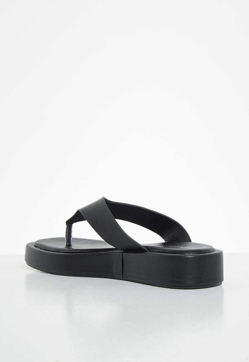 Public Desire - Voyage padded toepost sandal - black