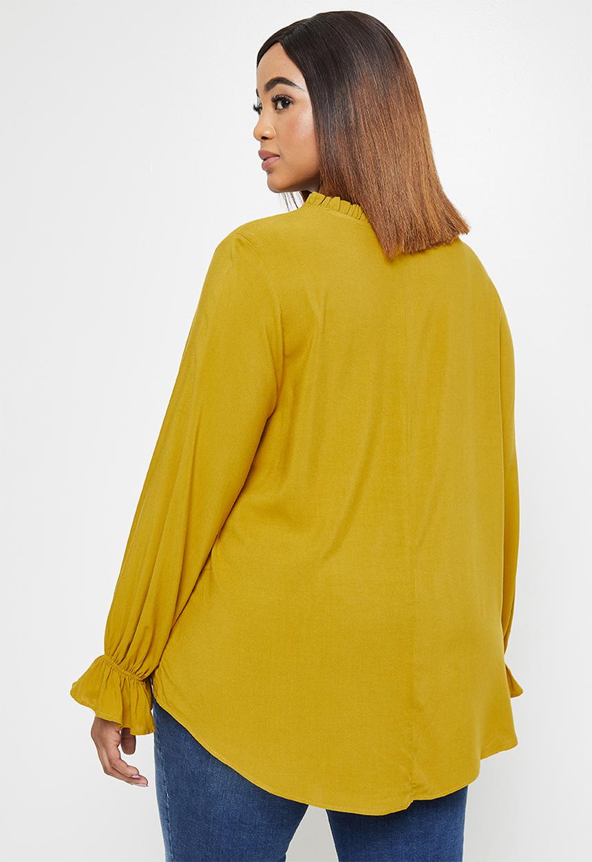 edit Plus - Piecrust peasant blouse - citrouse