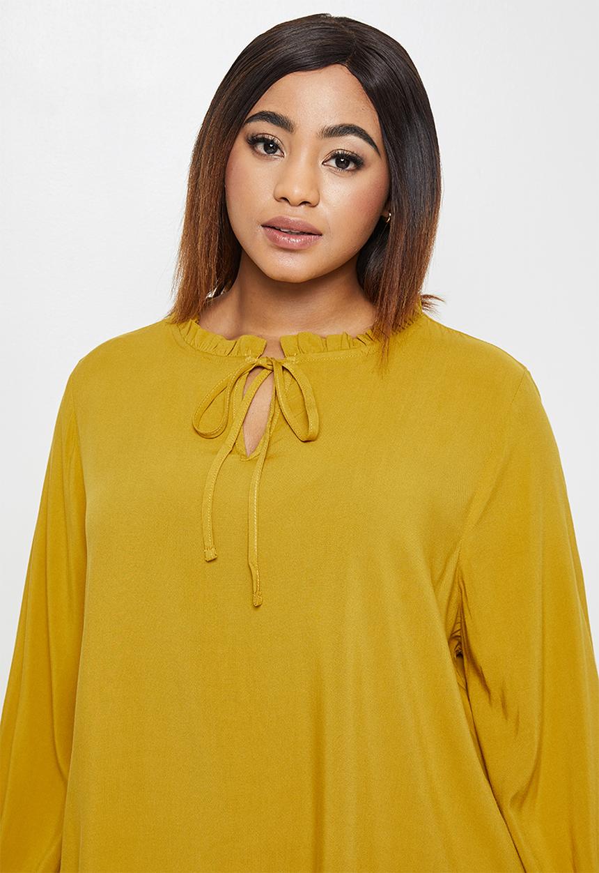 edit Plus - Piecrust peasant blouse - citrouse