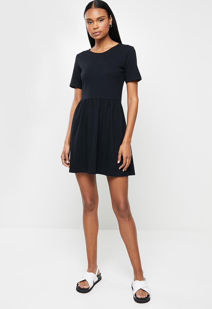 Jacqueline de Yong - Pastel life short sleeve dress - black