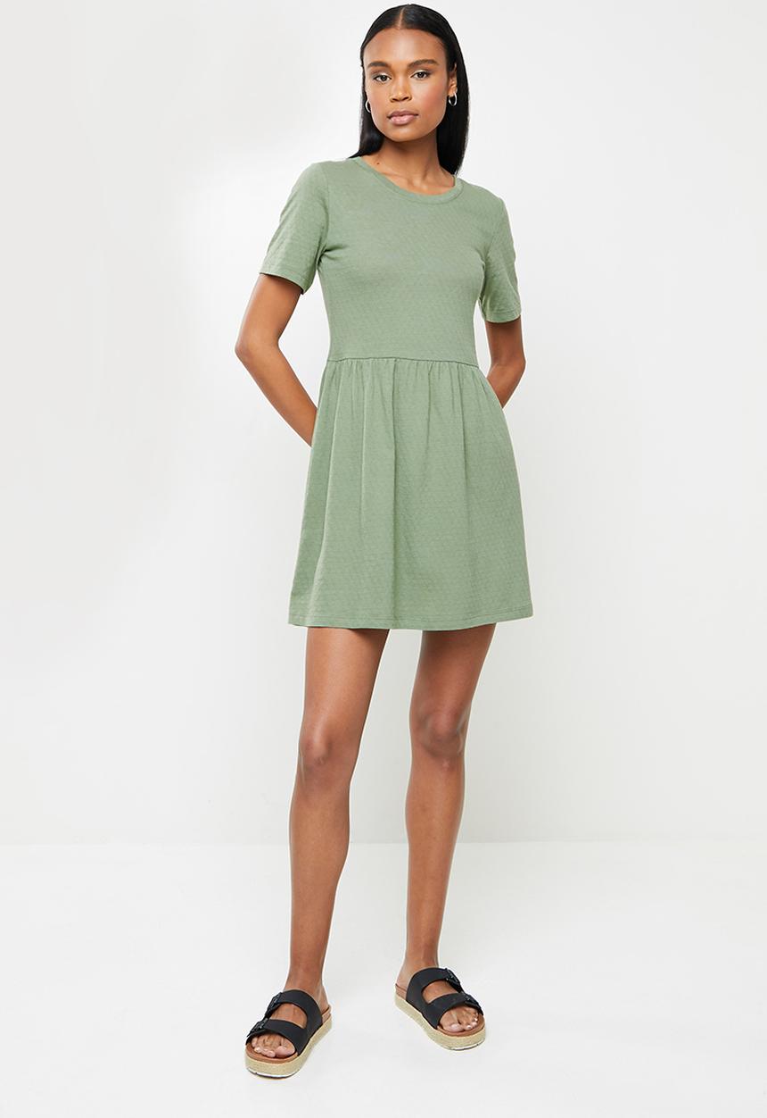 Jacqueline de Yong - Pastel life short sleeve dress - sea spray