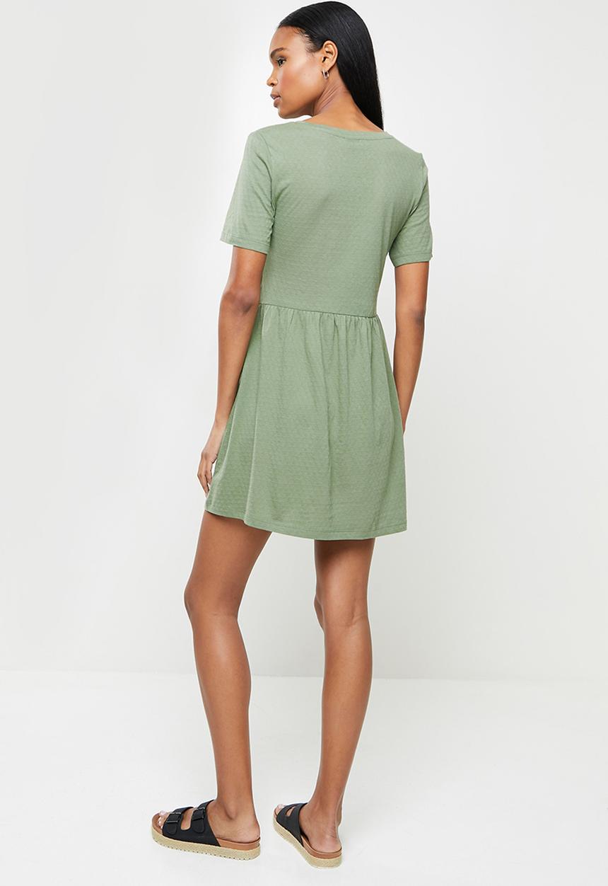 Jacqueline de Yong - Pastel life short sleeve dress - sea spray