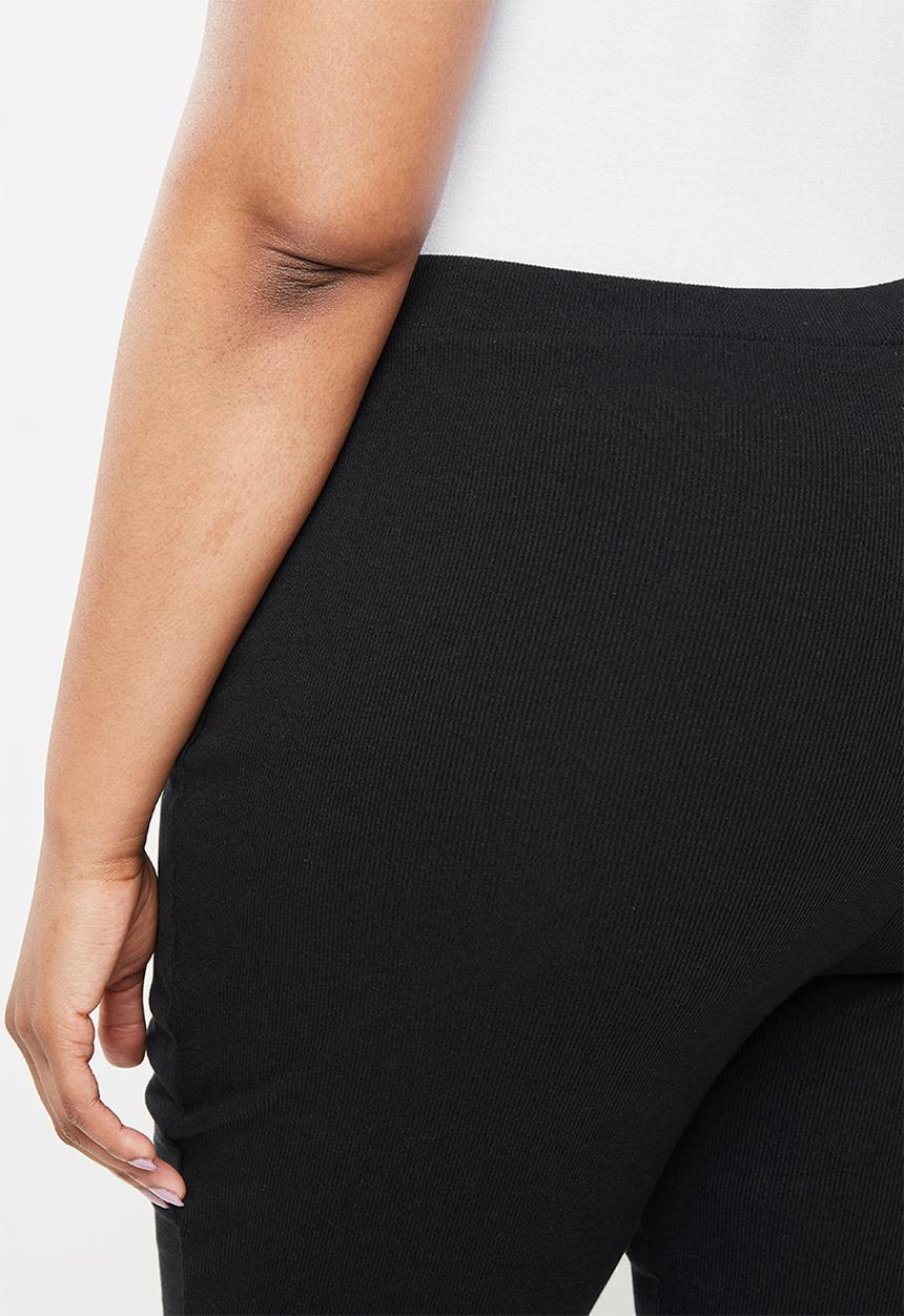 Blake - Rib flare leg trouser - black