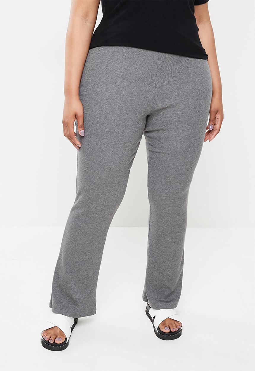 Blake - Rib flare leg trouser - charcoal