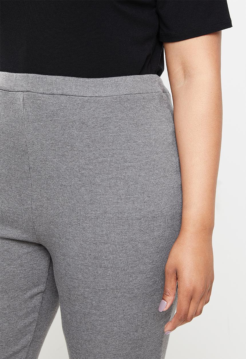 Blake - Rib flare leg trouser - charcoal