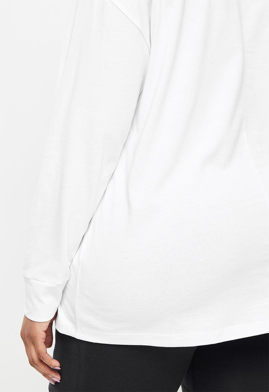 Blake - Long sleeve oversized tee w print - white