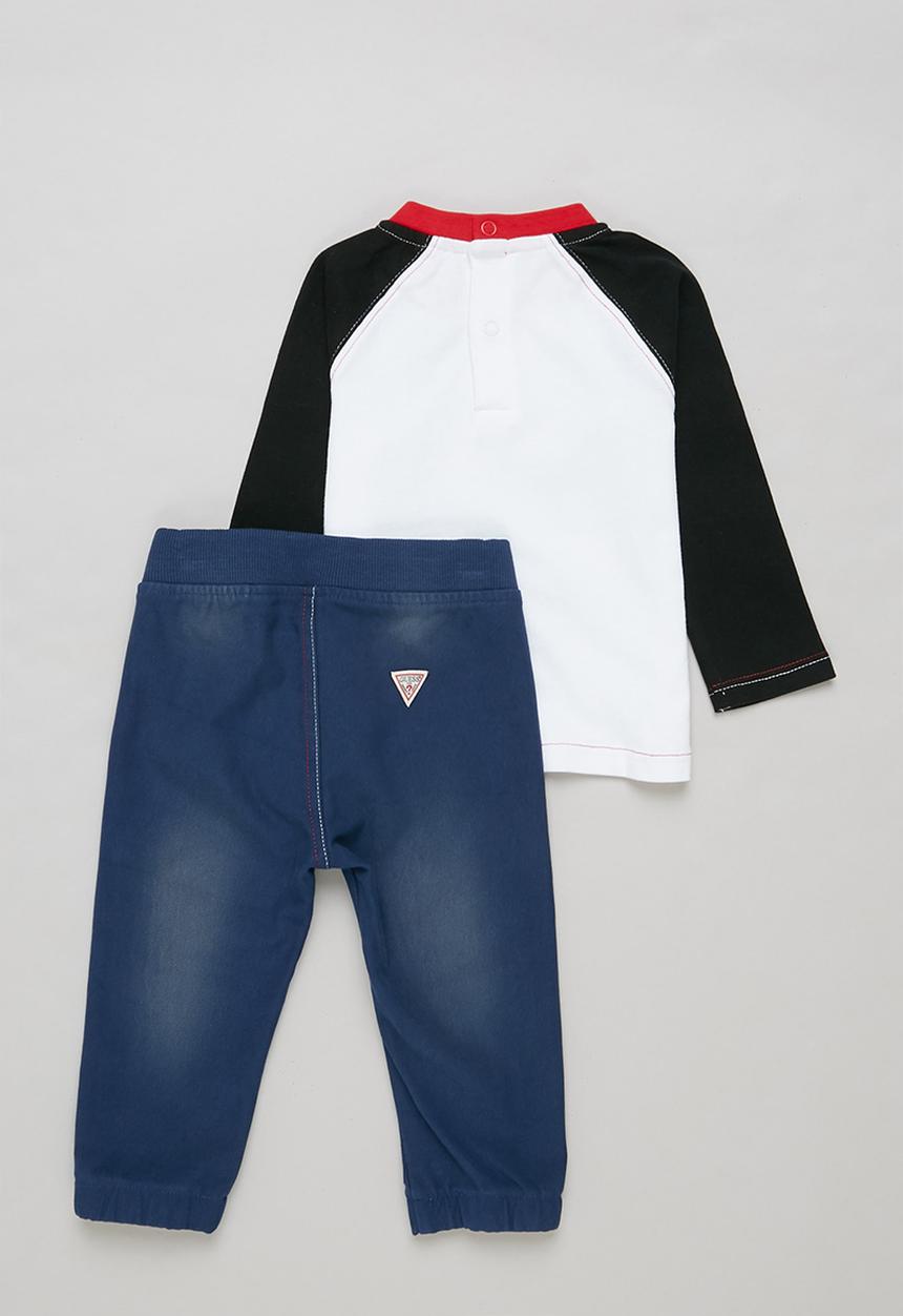 GUESS - Playstation long sleeve T-shirt & pants - white & blue