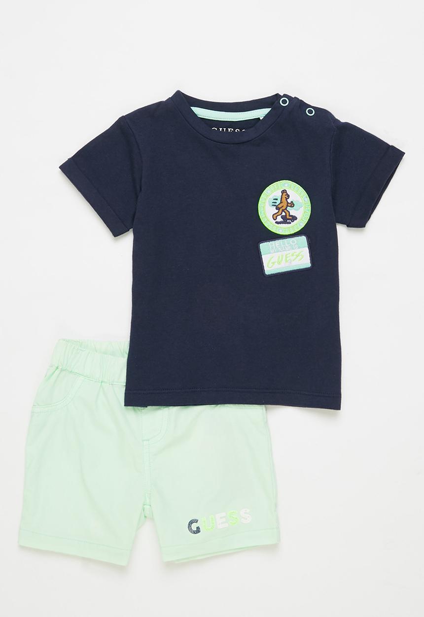 GUESS - Short sleeve polo & shorts - white