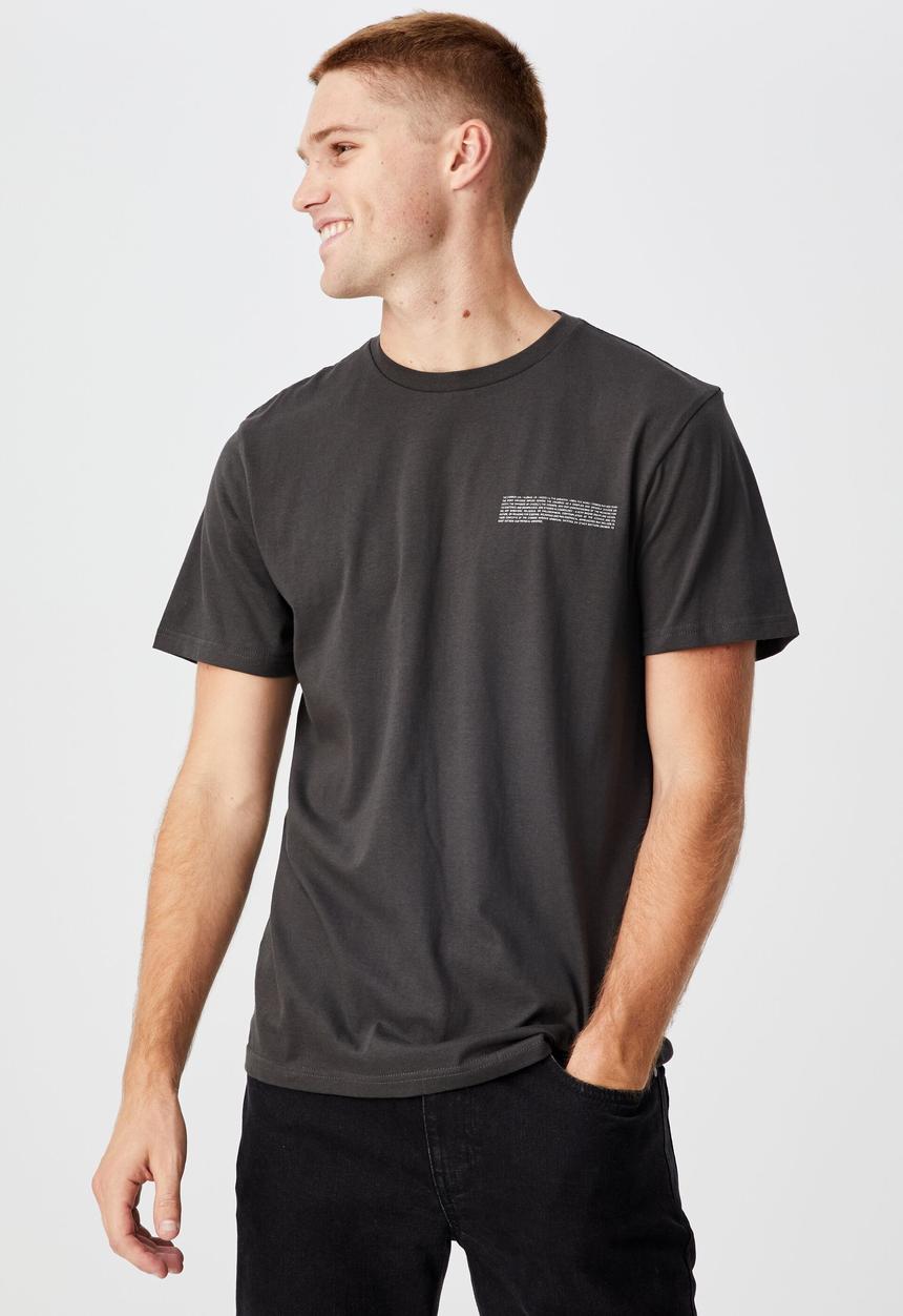 Cotton On - Tbar text t-shirt - washed black