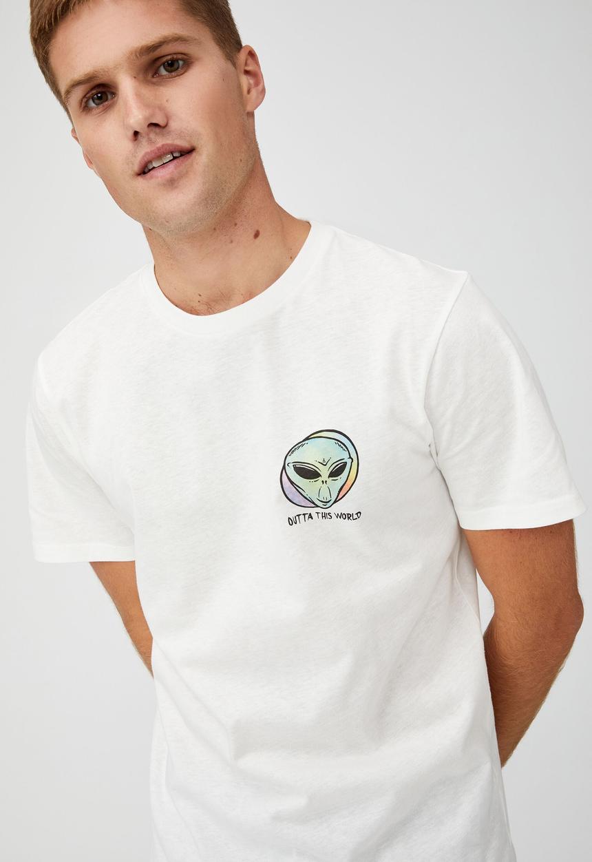 Cotton On - Tbar art t-shirt - white