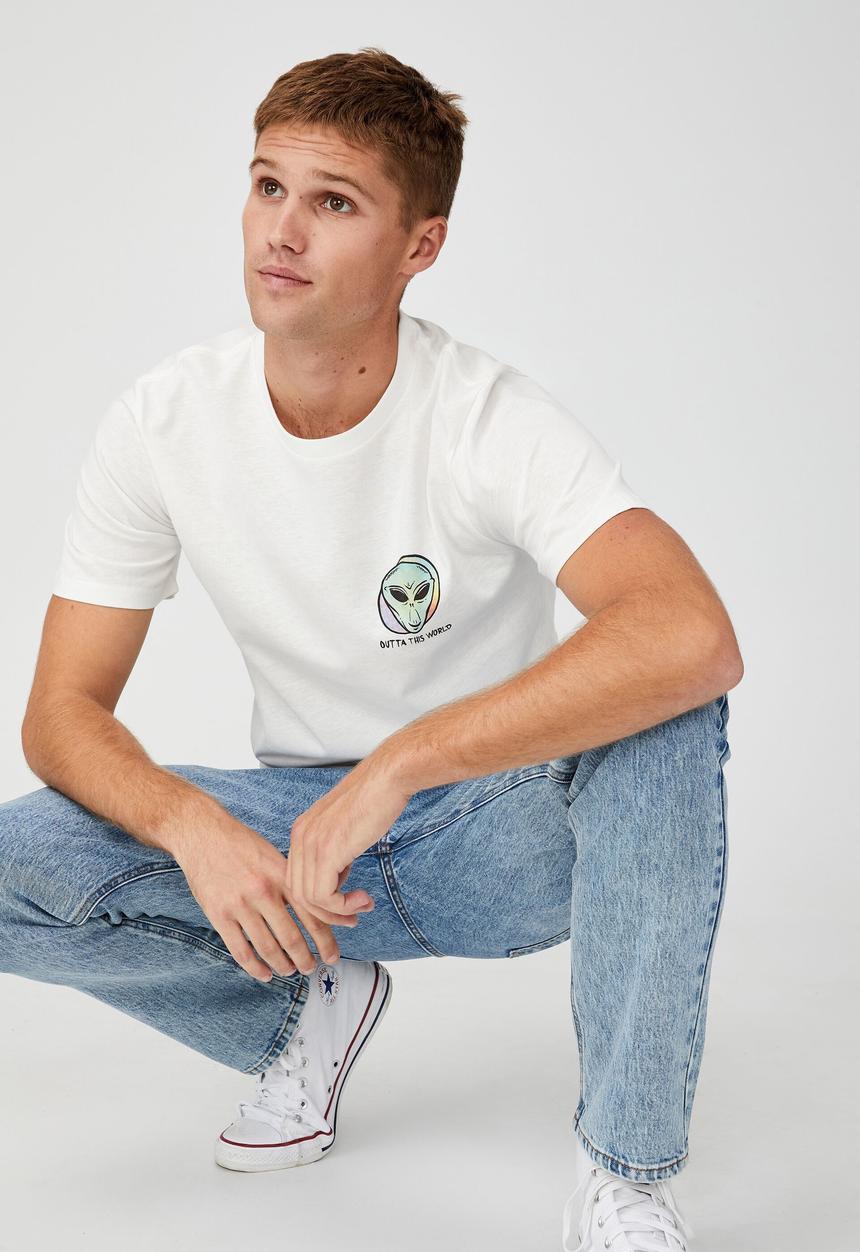 Cotton On - Tbar art t-shirt - white