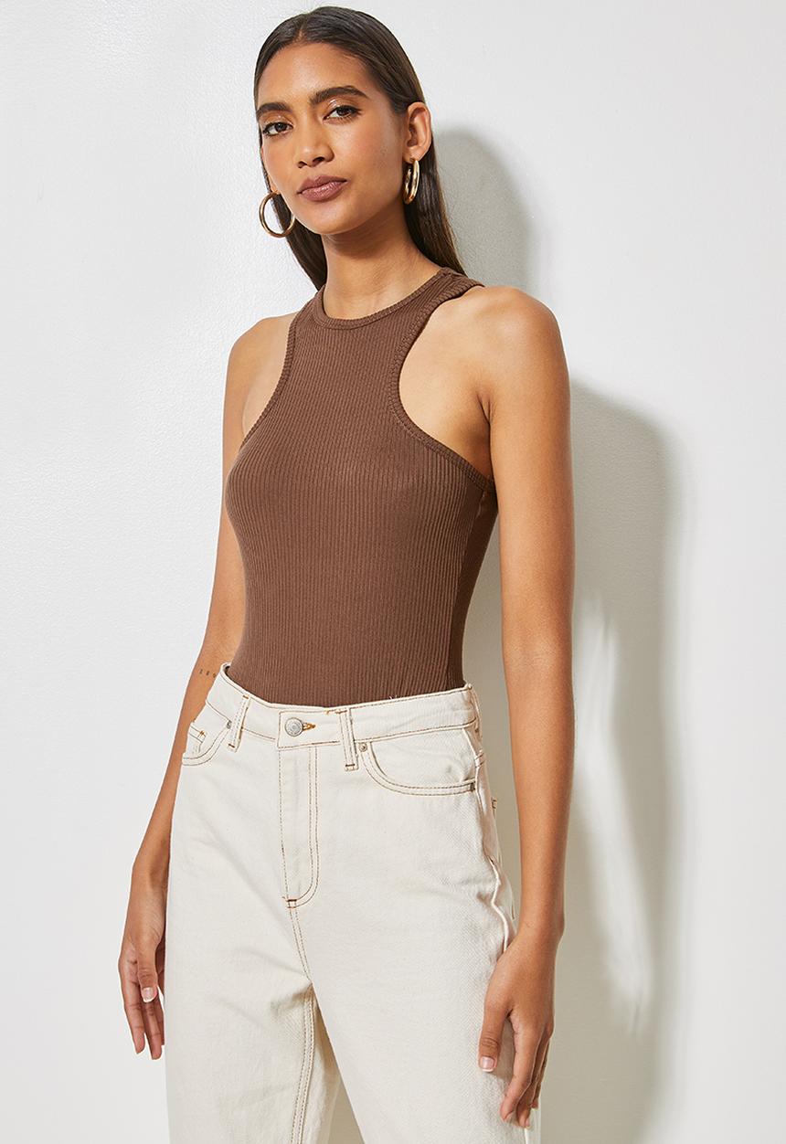 Superbalist - Extreme cutaway bodysuit - chocolate