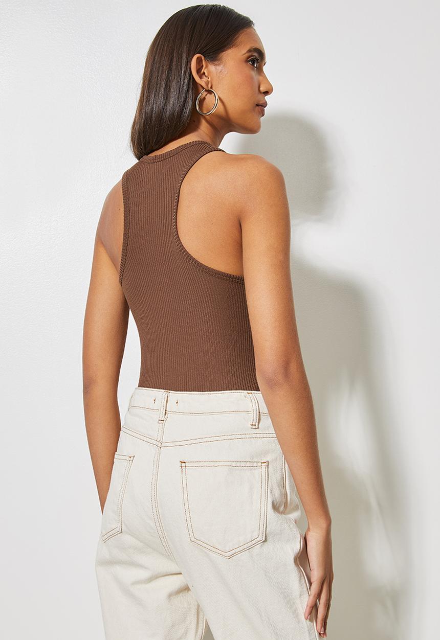 Superbalist - Extreme cutaway bodysuit - chocolate