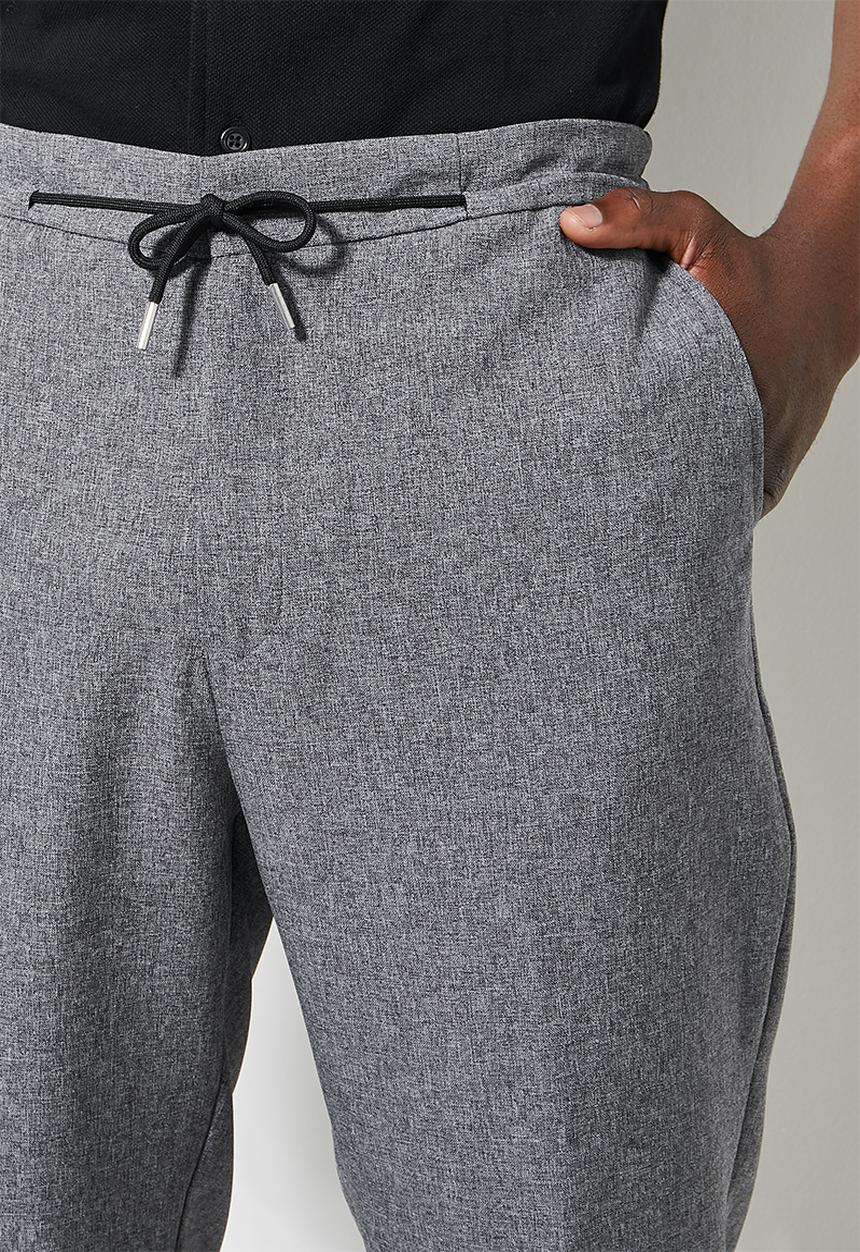 Superbalist - Deco fashion elastic waistband tapered trouser - charcoal 