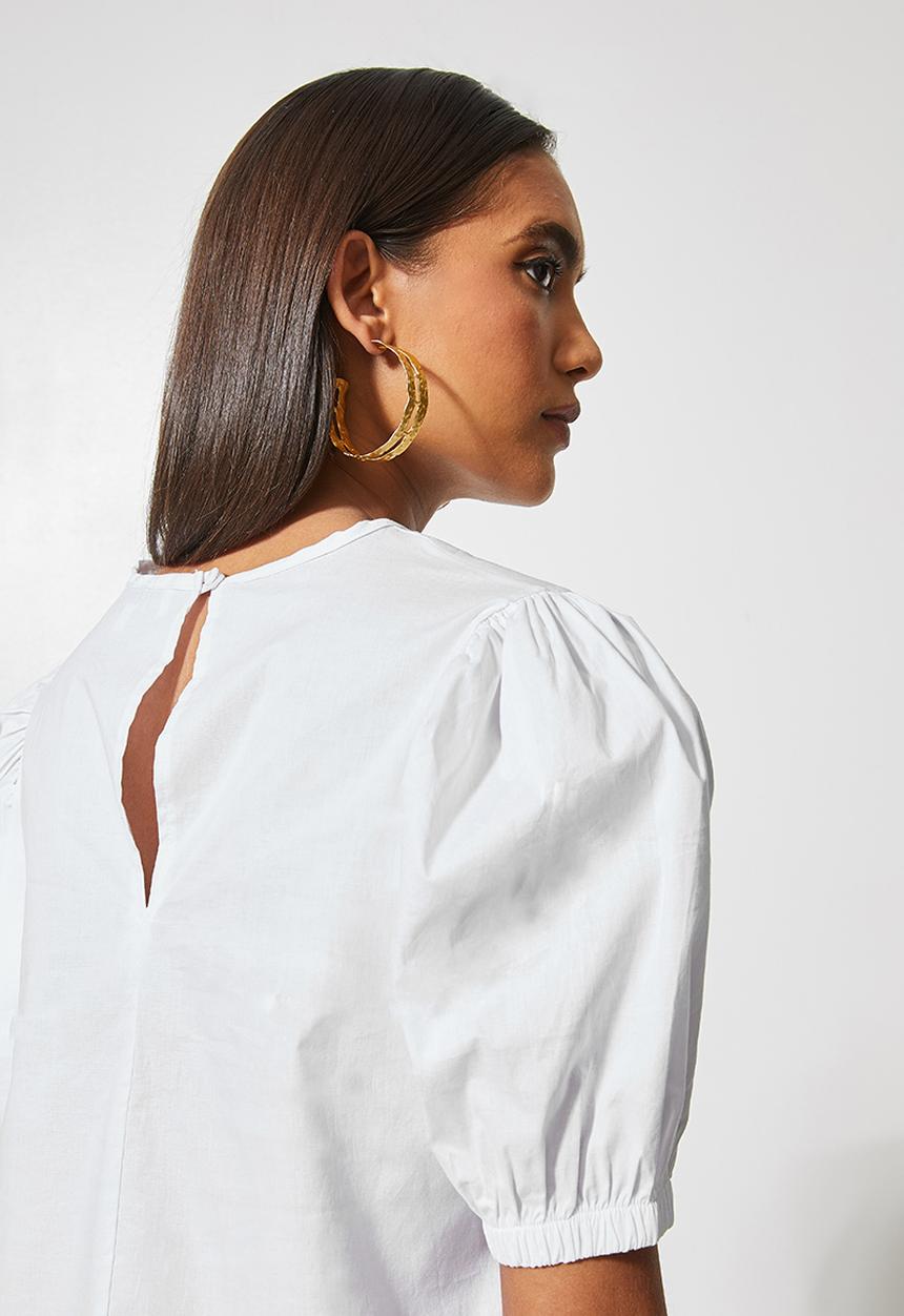 Superbalist - Puff sleeve blouse - white
