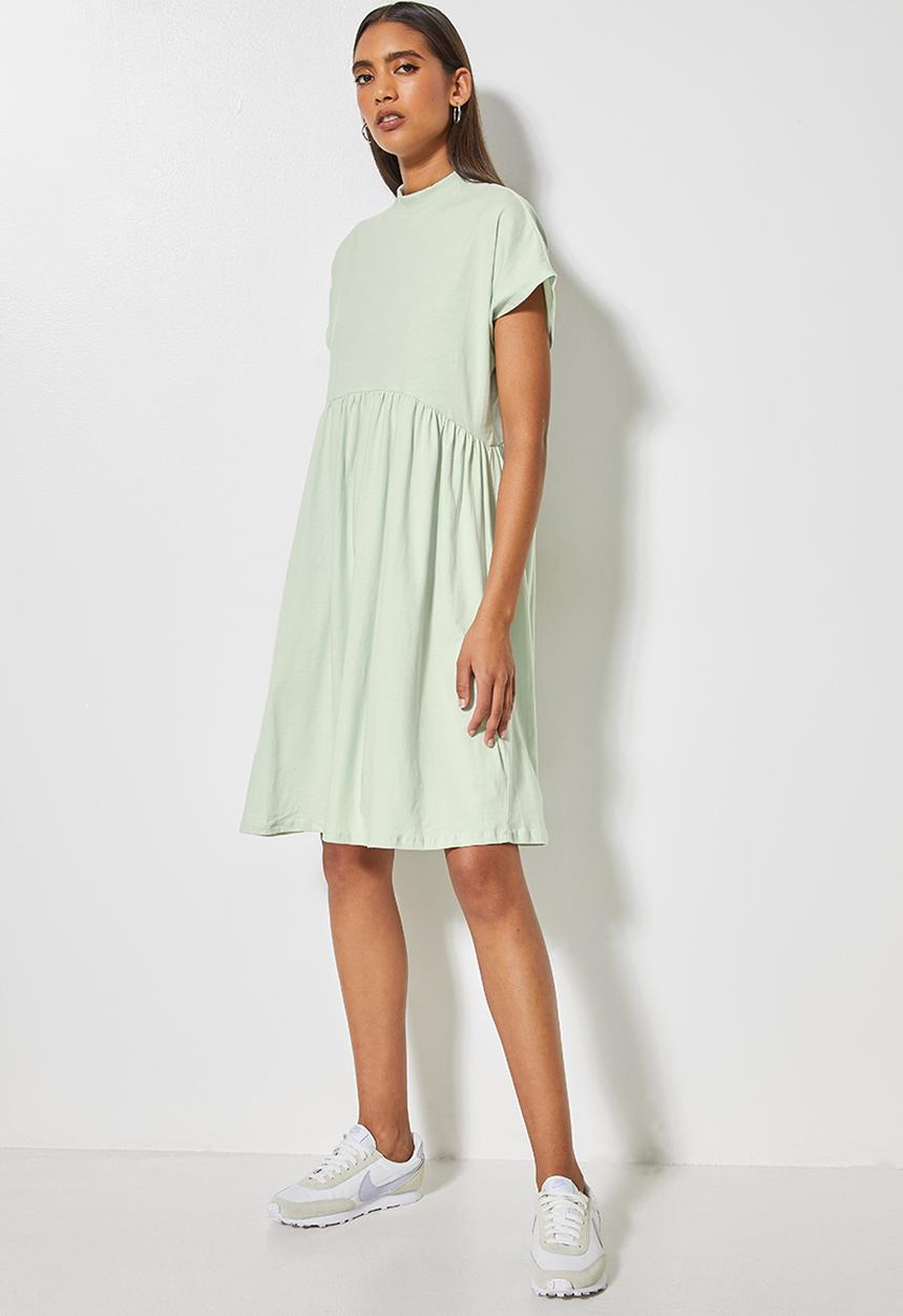 Superbalist - Short sleeve babydoll dress - mint green