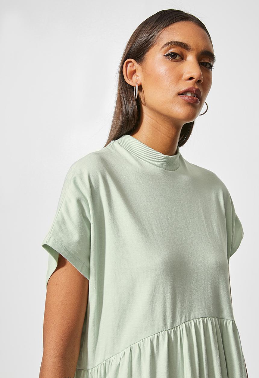 Superbalist - Short sleeve babydoll dress - mint green