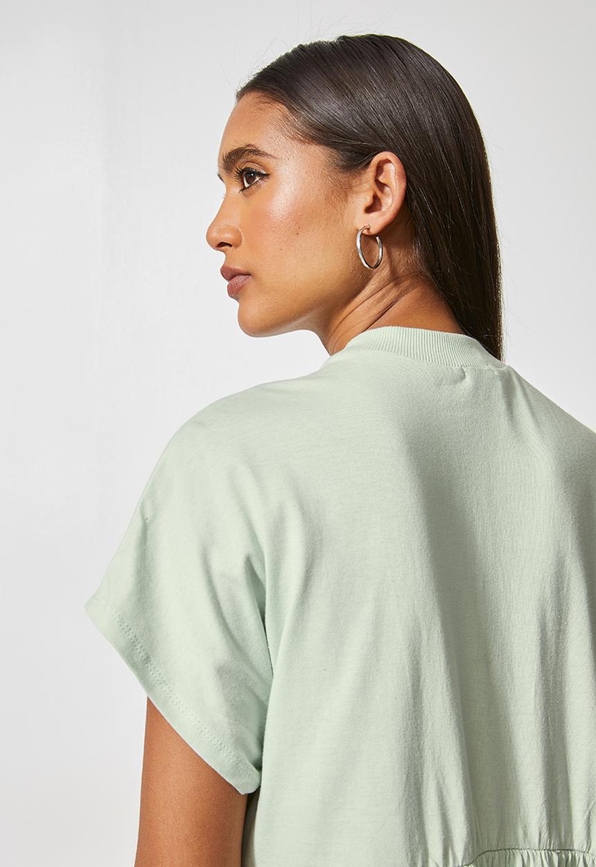Superbalist - Short sleeve babydoll dress - mint green