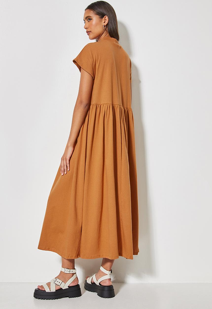 Superbalist - Funnel neck babydoll T-shirt dress - abode