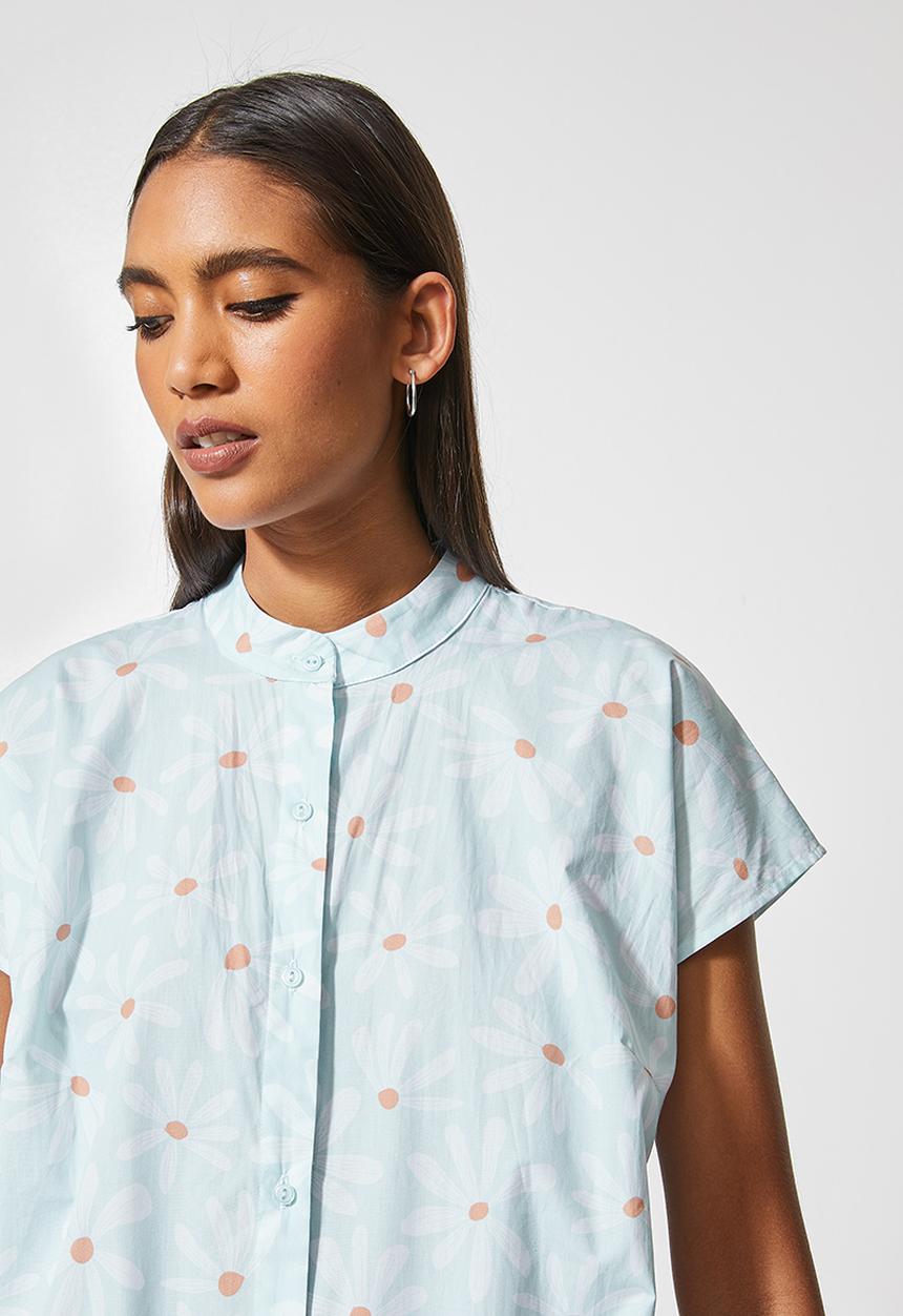 Superbalist - Mandarin collar tiered dress - delicate daisies