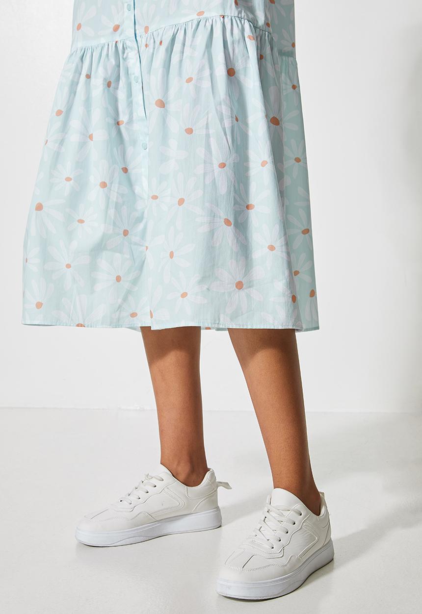 Superbalist - Mandarin collar tiered dress - delicate daisies