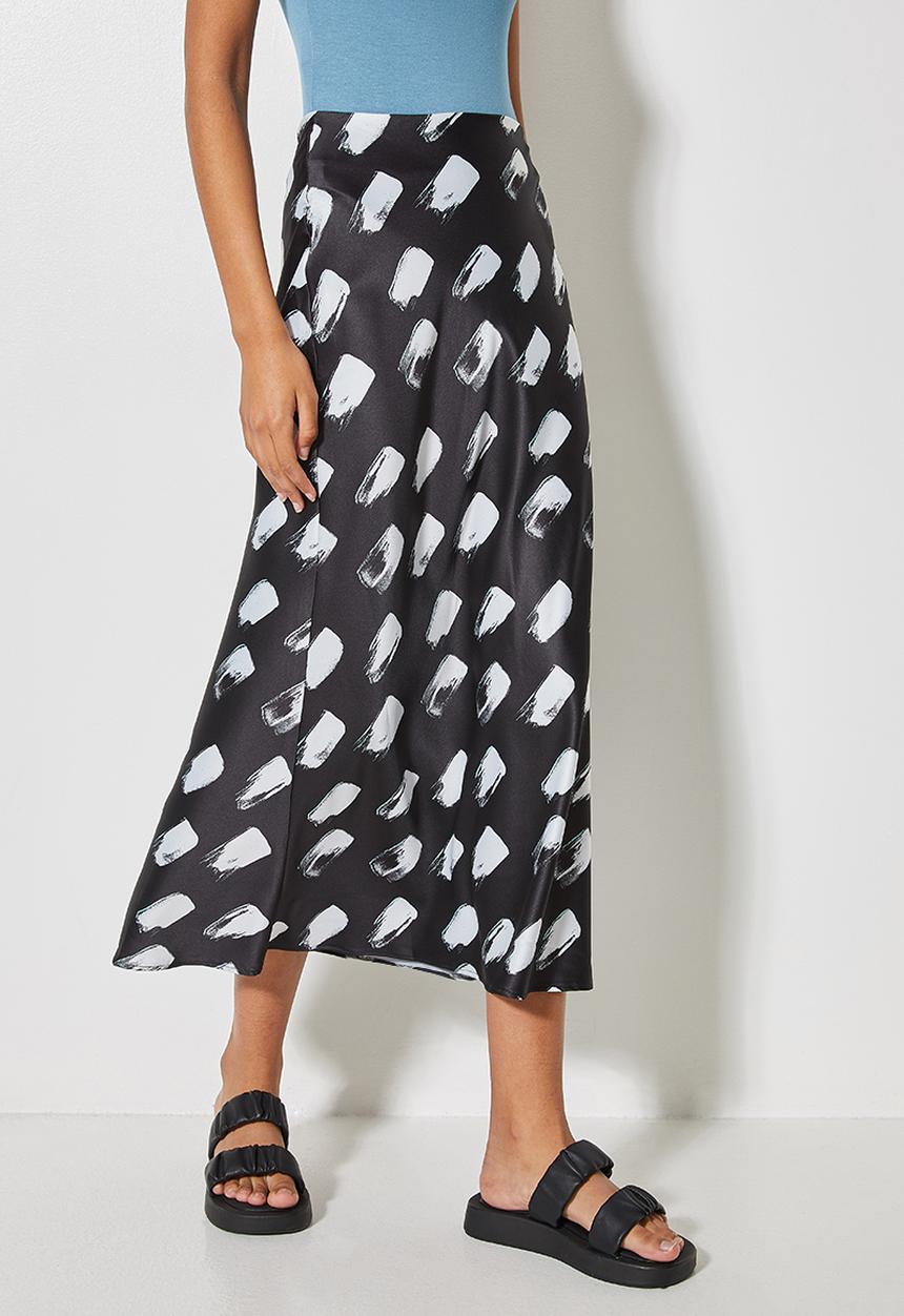 Superbalist - Long midi slip skirt - black