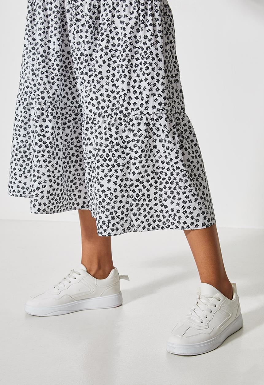 Superbalist - Poplin tiered midi skirt - white 