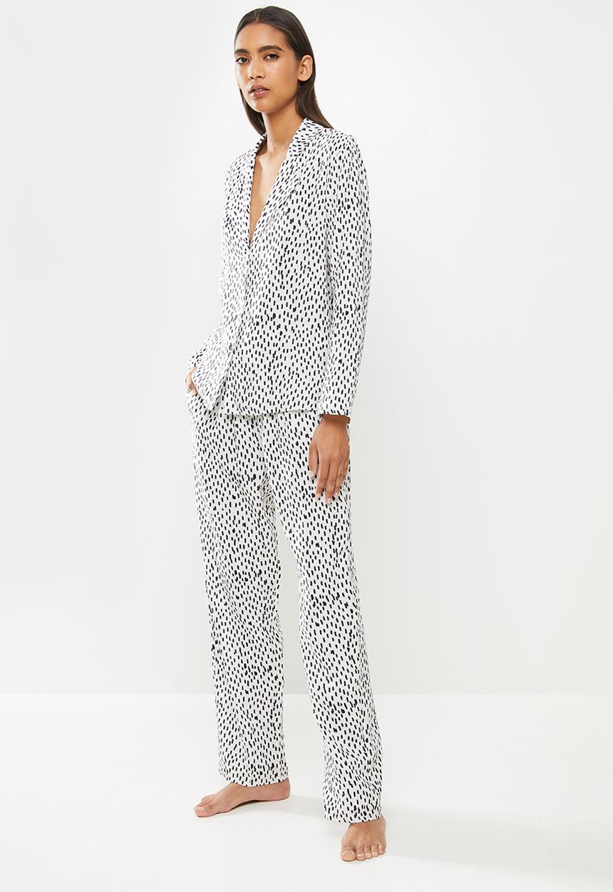 Superbalist - Sleep shirt & pants set - white & black