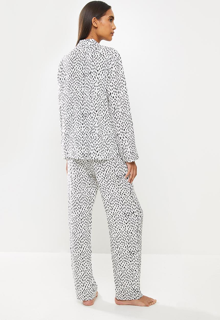 Superbalist - Sleep shirt & pants set - white & black