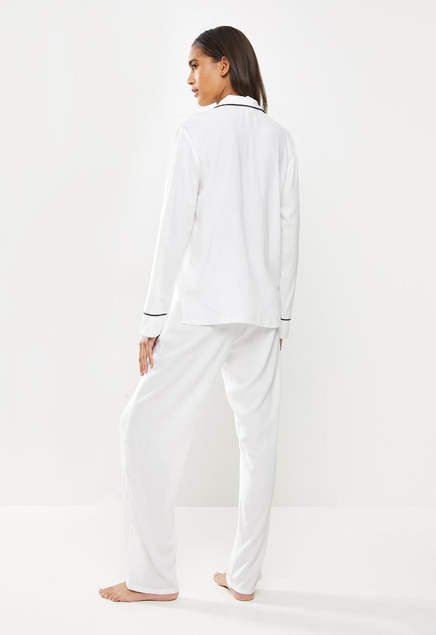 Superbalist - Sleep shirt & pants set - white