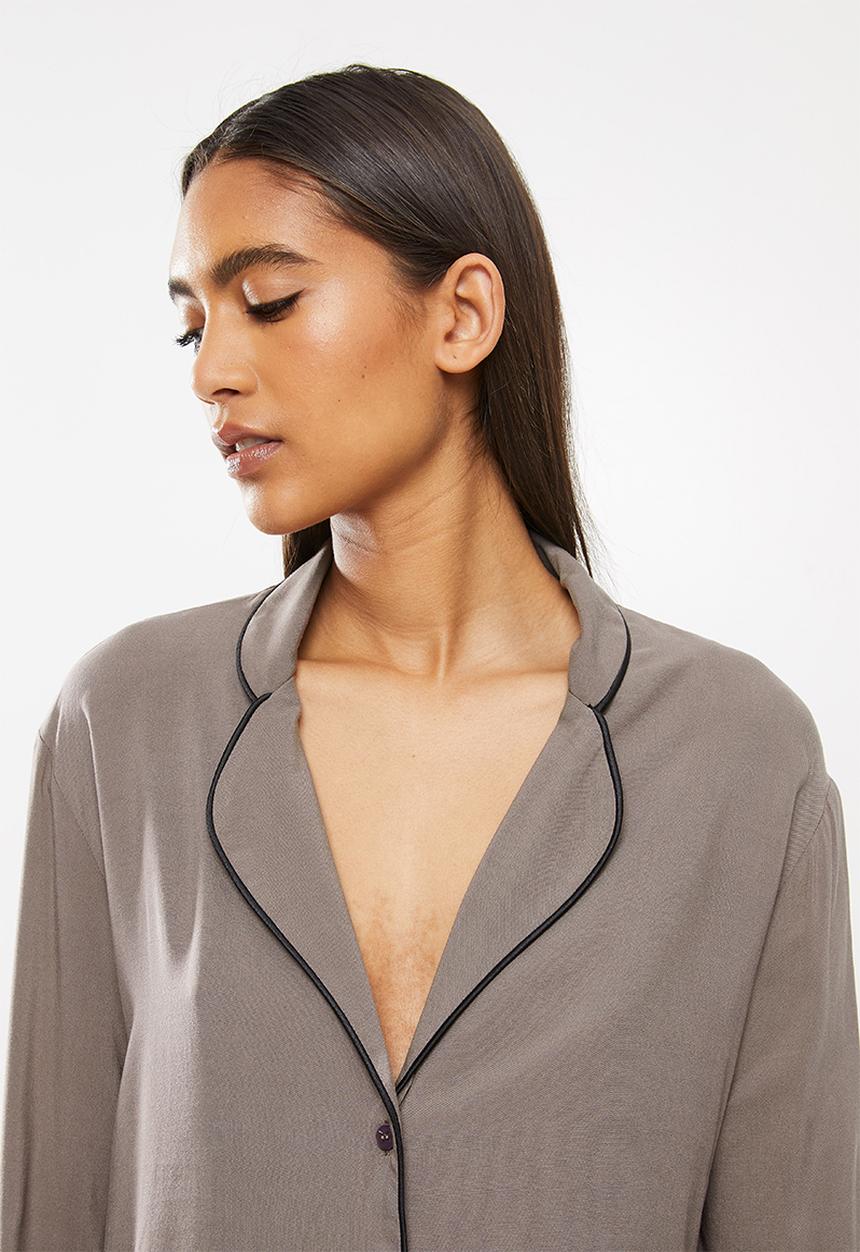 Superbalist - Sleep shirt & pants set - mocha