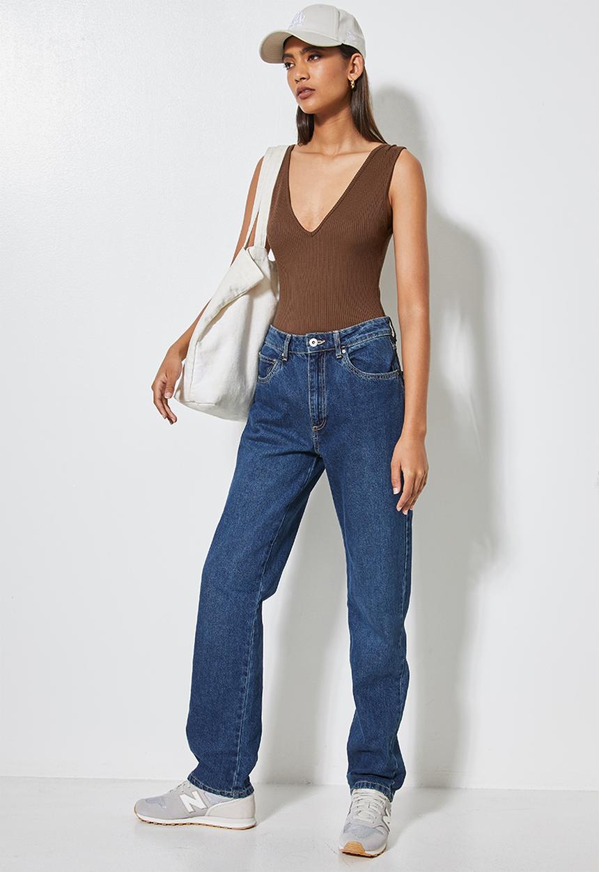 Superbalist - 2 Pack v-neck bodysuit - brown & milk