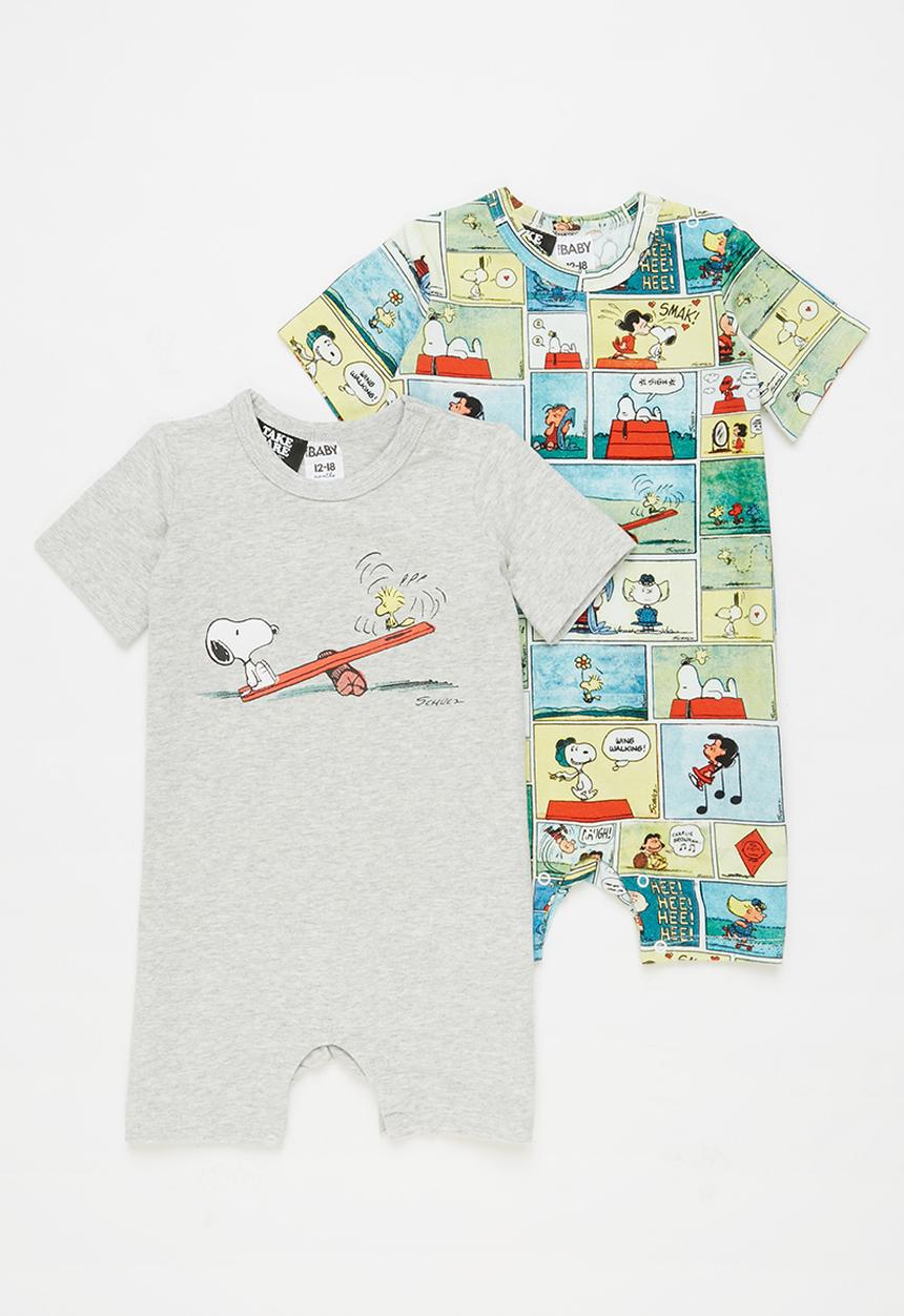 Cotton On - 2 Pack short sleeve romper lcn - multi 