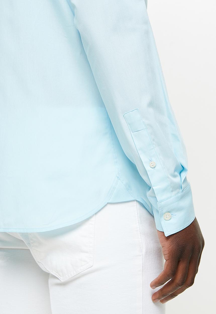 Lyle & Scott - Long sleeve slim fit poplin shirt - blue