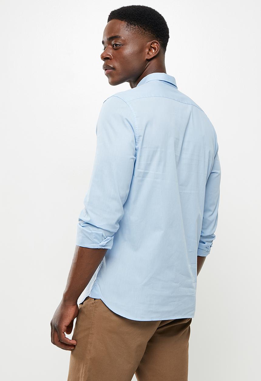 Lyle & Scott - Long sleeve slim fit poplin shirt - light blue