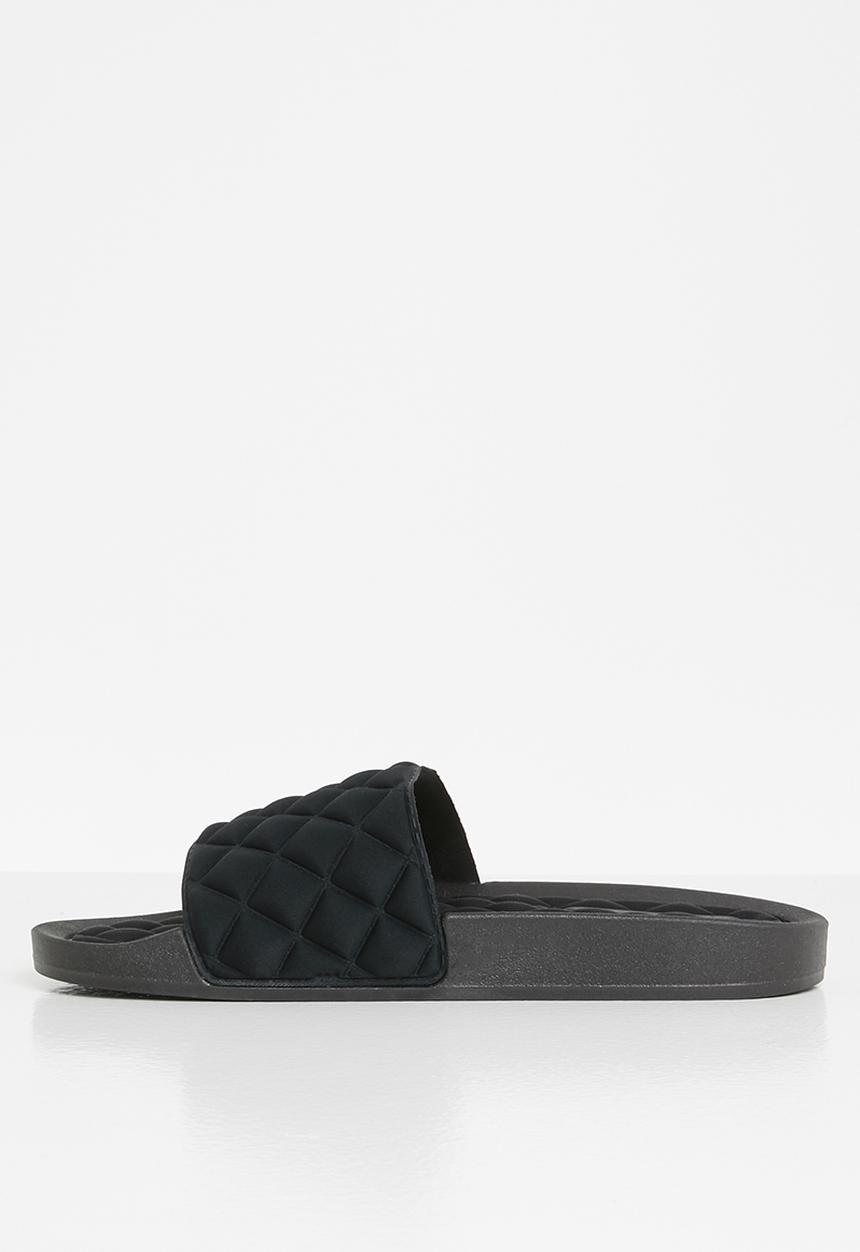 Glamorous - Quilted slide - black
