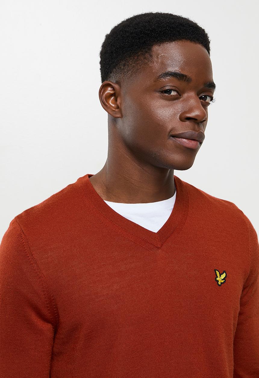Lyle & Scott - V-neck pullover - orange