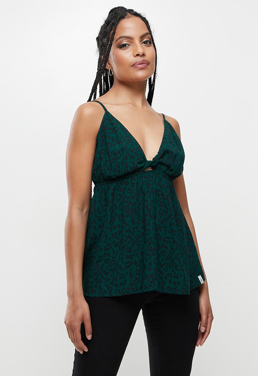 Volcom - In tha tripics cami - green leopard
