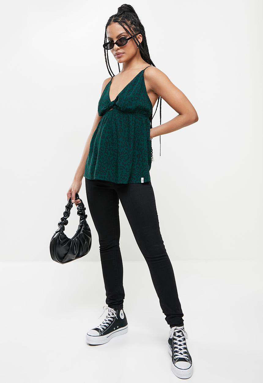 Volcom - In tha tripics cami - green leopard