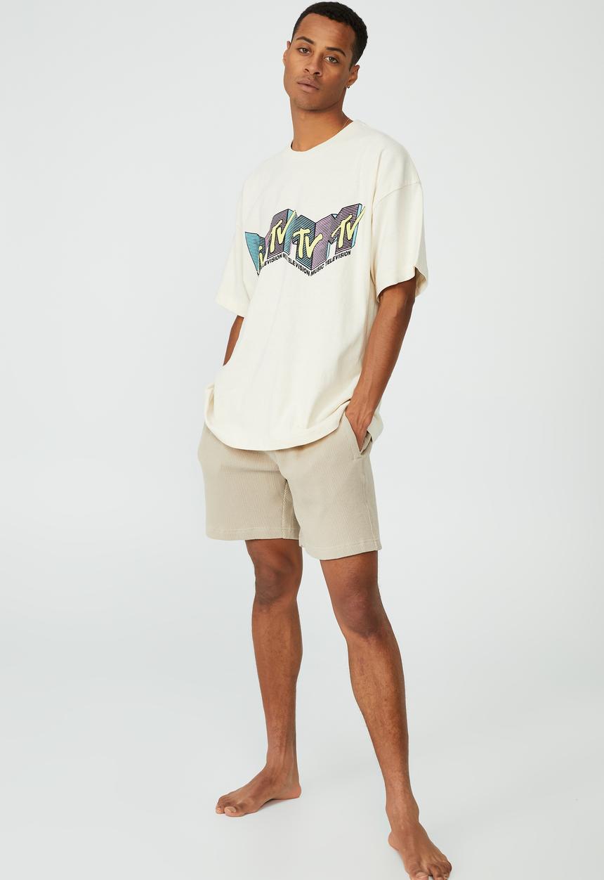 Cotton On - Waffle jogger short - stone