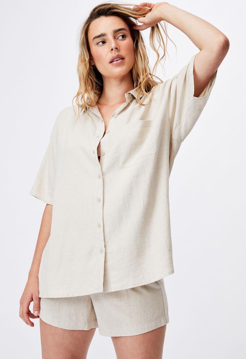 Cotton On - Dad short sleeve shirt - fawn