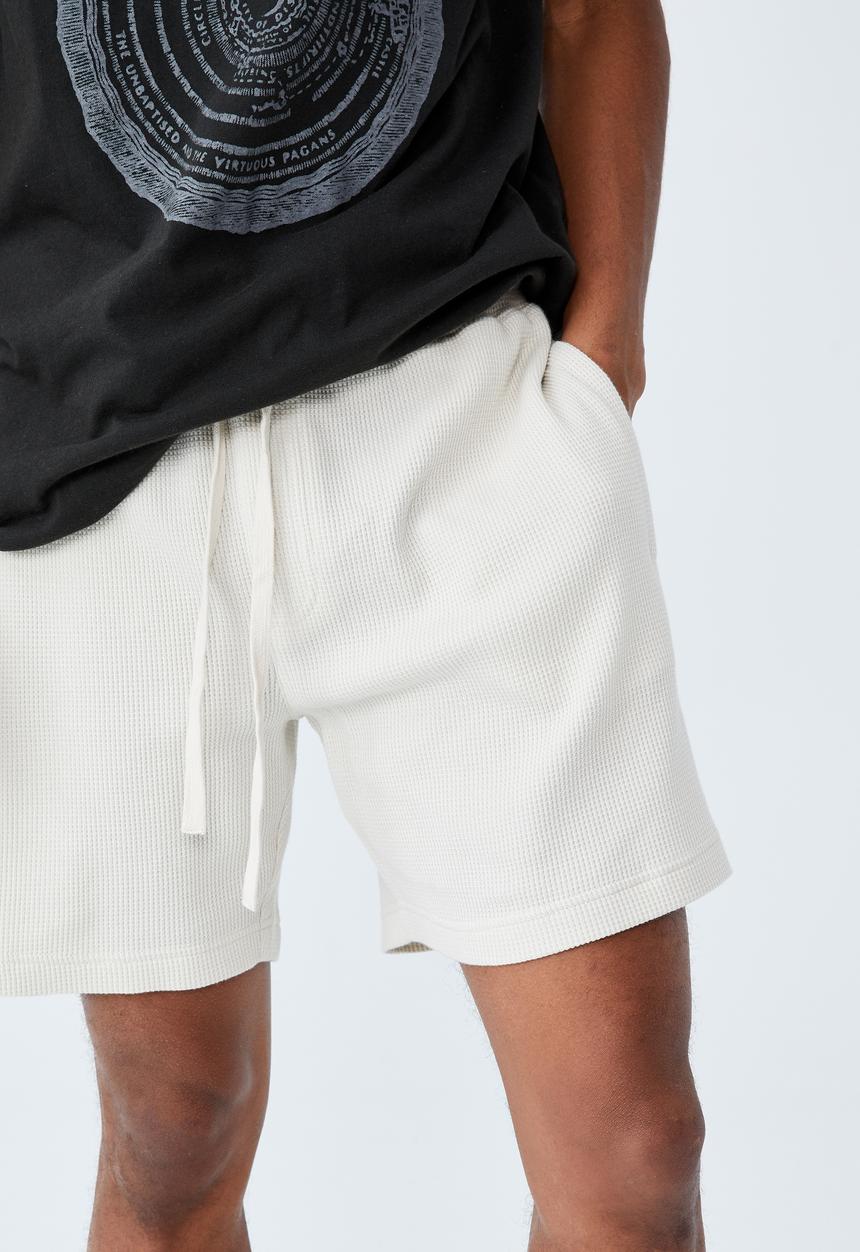 Cotton On - Waffle jogger short - bone