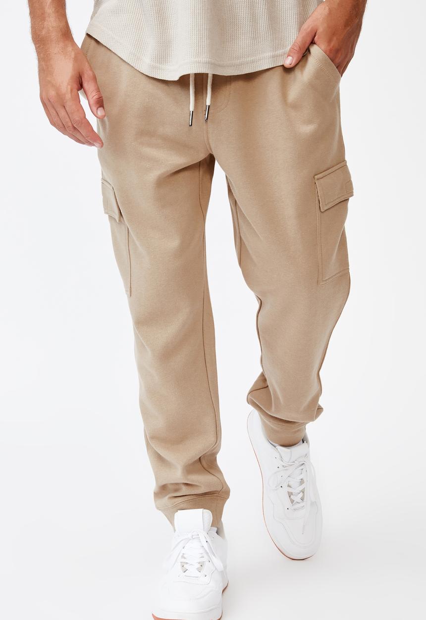 Cotton On - Trippy slim cargo trackie - stone